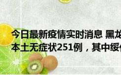 今日最新疫情实时消息 黑龙江11月10日新增本土确诊9例、本土无症状251例，其中绥化市235例