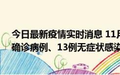 今日最新疫情实时消息 11月11日0-10时，宁波市新增4例确诊病例、13例无症状感染者，均在集中隔离点检出