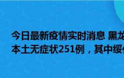 今日最新疫情实时消息 黑龙江11月10日新增本土确诊9例、本土无症状251例，其中绥化市235例