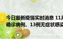 今日最新疫情实时消息 11月11日0-10时，宁波市新增4例确诊病例、13例无症状感染者，均在集中隔离点检出