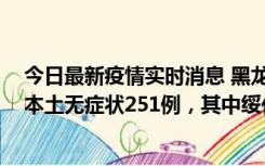 今日最新疫情实时消息 黑龙江11月10日新增本土确诊9例、本土无症状251例，其中绥化市235例