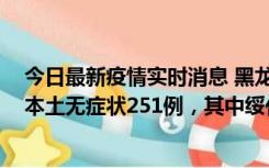 今日最新疫情实时消息 黑龙江11月10日新增本土确诊9例、本土无症状251例，其中绥化市235例