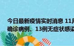 今日最新疫情实时消息 11月11日0-10时，宁波市新增4例确诊病例、13例无症状感染者，均在集中隔离点检出