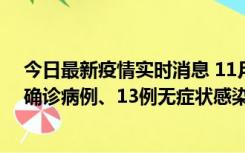 今日最新疫情实时消息 11月11日0-10时，宁波市新增4例确诊病例、13例无症状感染者，均在集中隔离点检出