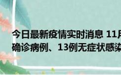 今日最新疫情实时消息 11月11日0-10时，宁波市新增4例确诊病例、13例无症状感染者，均在集中隔离点检出