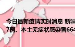 今日最新疫情实时消息 新疆乌鲁木齐市新增本土确诊病例27例、本土无症状感染者664例