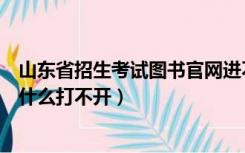 山东省招生考试图书官网进不去（山东省招生考试图书网为什么打不开）