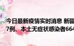 今日最新疫情实时消息 新疆乌鲁木齐市新增本土确诊病例27例、本土无症状感染者664例