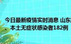 今日最新疫情实时消息 山东11月12日新增本土确诊病例7例、本土无症状感染者182例