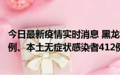 今日最新疫情实时消息 黑龙江11月12日新增本土确诊病例7例、本土无症状感染者412例