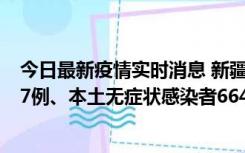 今日最新疫情实时消息 新疆乌鲁木齐市新增本土确诊病例27例、本土无症状感染者664例