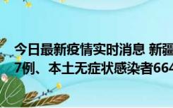 今日最新疫情实时消息 新疆乌鲁木齐市新增本土确诊病例27例、本土无症状感染者664例