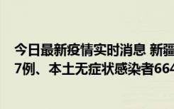 今日最新疫情实时消息 新疆乌鲁木齐市新增本土确诊病例27例、本土无症状感染者664例