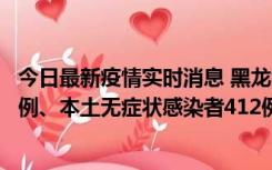 今日最新疫情实时消息 黑龙江11月12日新增本土确诊病例7例、本土无症状感染者412例