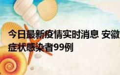 今日最新疫情实时消息 安徽11月12日新增确诊病例3例、无症状感染者99例