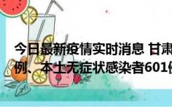 今日最新疫情实时消息 甘肃11月12日新增本土确诊病例16例、本土无症状感染者601例