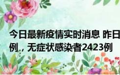 今日最新疫情实时消息 昨日河南新增新冠肺炎确诊病例242例，无症状感染者2423例