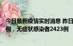 今日最新疫情实时消息 昨日河南新增新冠肺炎确诊病例242例，无症状感染者2423例