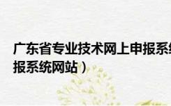 广东省专业技术网上申报系统官网（广东省专业技术网上申报系统网站）