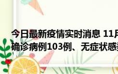 今日最新疫情实时消息 11月13日0—18时，重庆新增本土确诊病例103例、无症状感染者961例