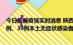 今日最新疫情实时消息 陕西11月12日新增17例本土确诊病例、39例本土无症状感染者