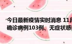 今日最新疫情实时消息 11月13日0—18时，重庆新增本土确诊病例103例、无症状感染者961例