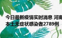 今日最新疫情实时消息 河南昨日新增本土确诊病例225例，本土无症状感染者2789例