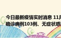 今日最新疫情实时消息 11月13日0—18时，重庆新增本土确诊病例103例、无症状感染者961例