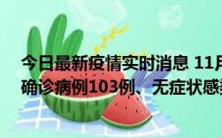 今日最新疫情实时消息 11月13日0—18时，重庆新增本土确诊病例103例、无症状感染者961例