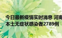 今日最新疫情实时消息 河南昨日新增本土确诊病例225例，本土无症状感染者2789例