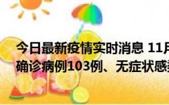 今日最新疫情实时消息 11月13日0—18时，重庆新增本土确诊病例103例、无症状感染者961例