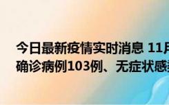 今日最新疫情实时消息 11月13日0—18时，重庆新增本土确诊病例103例、无症状感染者961例