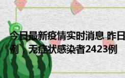 今日最新疫情实时消息 昨日河南新增新冠肺炎确诊病例242例，无症状感染者2423例