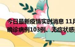 今日最新疫情实时消息 11月13日0—18时，重庆新增本土确诊病例103例、无症状感染者961例