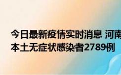 今日最新疫情实时消息 河南昨日新增本土确诊病例225例，本土无症状感染者2789例