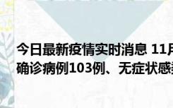 今日最新疫情实时消息 11月13日0—18时，重庆新增本土确诊病例103例、无症状感染者961例