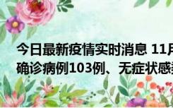 今日最新疫情实时消息 11月13日0—18时，重庆新增本土确诊病例103例、无症状感染者961例