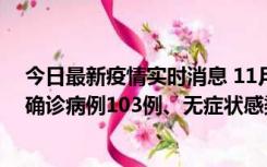 今日最新疫情实时消息 11月13日0—18时，重庆新增本土确诊病例103例、无症状感染者961例