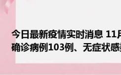 今日最新疫情实时消息 11月13日0—18时，重庆新增本土确诊病例103例、无症状感染者961例