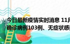 今日最新疫情实时消息 11月13日0—18时，重庆新增本土确诊病例103例、无症状感染者961例