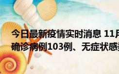 今日最新疫情实时消息 11月13日0—18时，重庆新增本土确诊病例103例、无症状感染者961例