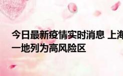 今日最新疫情实时消息 上海新增社会面1例本土确诊病例，一地列为高风险区