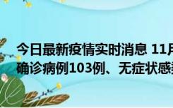 今日最新疫情实时消息 11月13日0—18时，重庆新增本土确诊病例103例、无症状感染者961例