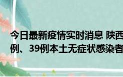 今日最新疫情实时消息 陕西11月12日新增17例本土确诊病例、39例本土无症状感染者