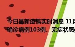 今日最新疫情实时消息 11月13日0—18时，重庆新增本土确诊病例103例、无症状感染者961例