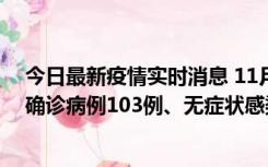 今日最新疫情实时消息 11月13日0—18时，重庆新增本土确诊病例103例、无症状感染者961例