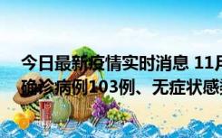 今日最新疫情实时消息 11月13日0—18时，重庆新增本土确诊病例103例、无症状感染者961例