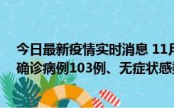 今日最新疫情实时消息 11月13日0—18时，重庆新增本土确诊病例103例、无症状感染者961例