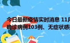 今日最新疫情实时消息 11月13日0—18时，重庆新增本土确诊病例103例、无症状感染者961例