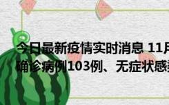 今日最新疫情实时消息 11月13日0—18时，重庆新增本土确诊病例103例、无症状感染者961例